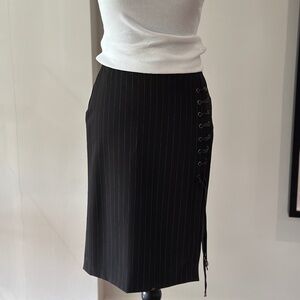 Black Pinstriped Italian Skirt